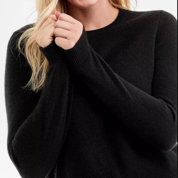 NWT Charter Club 100% Cashmere Crewneck Sweater L MSRP $159 Classic Black - Picture 3 of 4
